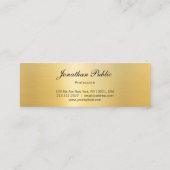 Elegant Faux Gold Modern Handgeschreven Name Sjabl Mini Visitekaartje (Achterkant)
