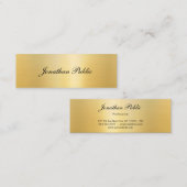 Elegant Faux Gold Modern Handgeschreven Name Sjabl Mini Visitekaartje (Voorkant / Achterkant)
