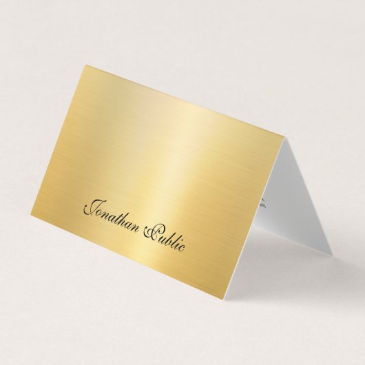 Elegant Faux Gold Modern Handgeschreven Name Sjabl Visitekaartje (Voorkant)