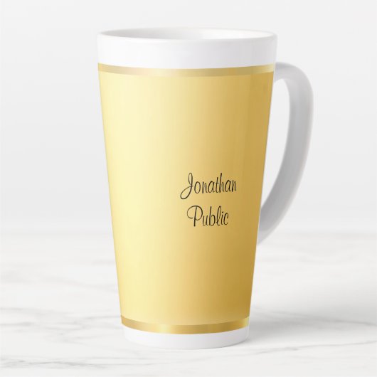 Elegant Faux Gold Modern Handgeschreven Script Latte Mok (Rechterhoek)