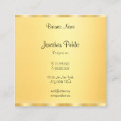 Elegant Faux Gold Modern Handgeschreven Script Tre Vierkante Visitekaartje (Achterkant)