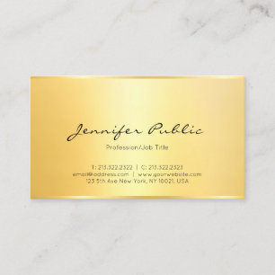 Elegant Faux Gold Modern minimalistische Sjabloon Visitekaartje