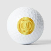Elegant Faux Gold Modern Monogram Aangepaste Sjabl Golfballen (Voorkant)
