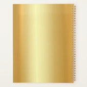 Elegant Faux Gold Modern Monogram Naam Sjabloon Planner (Achterkant)
