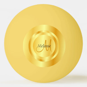 Elegant Faux Gold Modern Monogram Sjabloon Pingpongbal