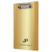 Elegant Faux Gold Modern Monogram Sjabloon Trendy Klembord (Links)