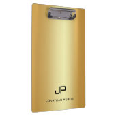 Elegant Faux Gold Modern Monogram Sjabloon Trendy Klembord (Rechts)