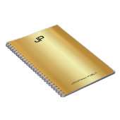 Elegant Faux Gold Modern Monogrammen Sjabloon Notitieboek (Rechterzijde)
