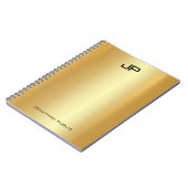 Elegant Faux Gold Modern Monogrammen Sjabloon Notitieboek (Linkerzijde)