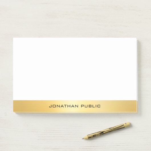 Elegant Faux Gold Modern Professional Sjabloon Post-it® Notes (Op bureau)