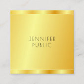 Elegant Faux Gold Modern Professional Sjabloon Vierkante Visitekaartje (Voorkant)