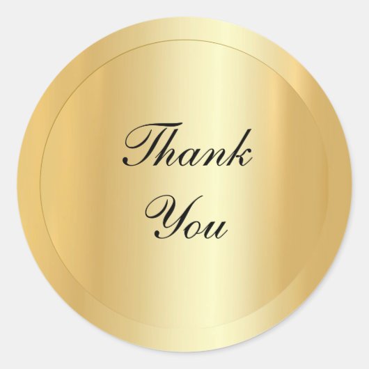 Elegant Faux Gold Modern Sjabloon dank u tekst Ronde Sticker (Voorkant)
