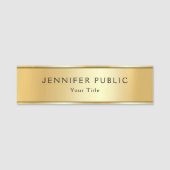Elegant Faux Gold Modern Sjabloon Trendy Naamplaatje (Voorkant)