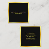 Elegant Faux Gold Modern Sjabloon Trendy Vierkante Visitekaartje (Voorkant / Achterkant)
