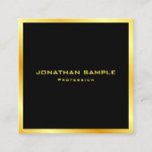 Elegant Faux Gold Modern Sjabloon Trendy Vierkante Visitekaartje (Voorkant)