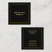 Elegant Faux Gold Modern, speciaal gepersonaliseer Vierkante Visitekaartje (Voorkant / Achterkant)