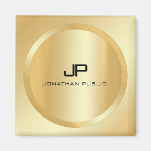 Elegant Faux Gold Monogram Moderne Aangepaste Sjab Magneet