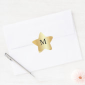 Elegant Faux Gold Monogram Sjabloon Aangepast Ster Sticker (Envelop)