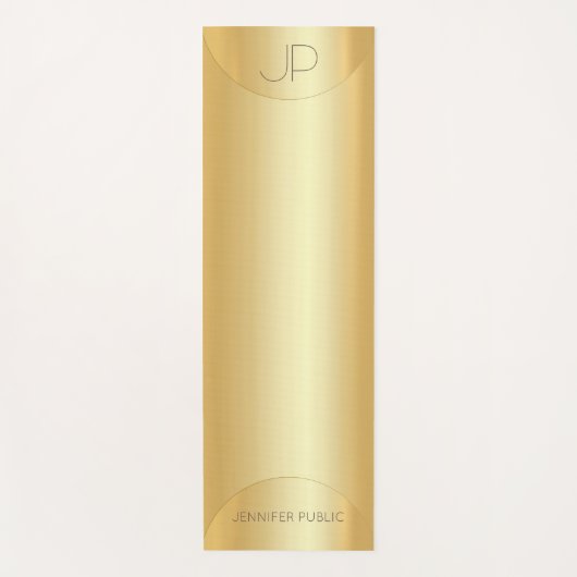 Elegant Faux Gold Monogram Trendy Fitness Yogamat (Voorkant)