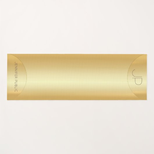 Elegant Faux Gold Monogram Trendy Fitness Yogamat (Voorkant (horizontaal))