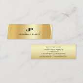 Elegant Faux Gold Monogrammed Moderne Sjabloon Mini Visitekaartje (Voorkant / Achterkant)