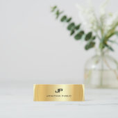 Elegant Faux Gold Monogrammed Moderne Sjabloon Mini Visitekaartje (Staand voorkant)