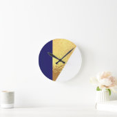 Elegant Faux Gold Navy White Modern Classic Ronde Klok (Huis)