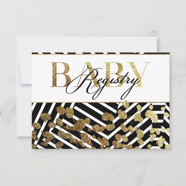 Elegant Faux Gold Paint Splatter & Stripes Patroon (Voorkant)