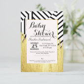 Elegant Faux Gold Paint Strokes & Stripes Patroon Kaart (Staand voorkant)