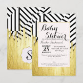 Elegant Faux Gold Paint Strokes & Stripes Patroon Kaart (Voorkant / Achterkant)