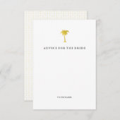 Elegant Faux Gold Palm Tree Advice for the Bride Advieskaart (Voorkant / Achterkant)