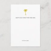Elegant Faux Gold Palm Tree Advice for the Bride Advieskaart (Voorkant)