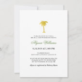 Elegant Faux Gold Palm Tree Vrijgezellenfeest | Gr Kaart (Voorkant)