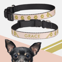 Elegant Faux Gold Paw drukt de zwarte roze naam af