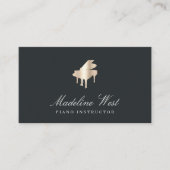 Elegant Faux Gold Piano Instructor Visitekaartje (Voorkant)