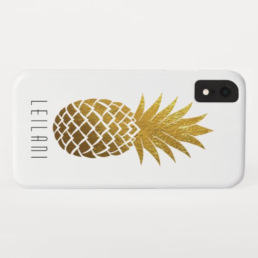 Elegant Faux Gold Pineappel Case-Mate iPhone Case (Achterkant (horizontaal))