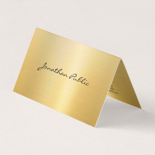 Elegant Faux Gold Professional Calligraphy Modern Visitekaartje (Voorkant)