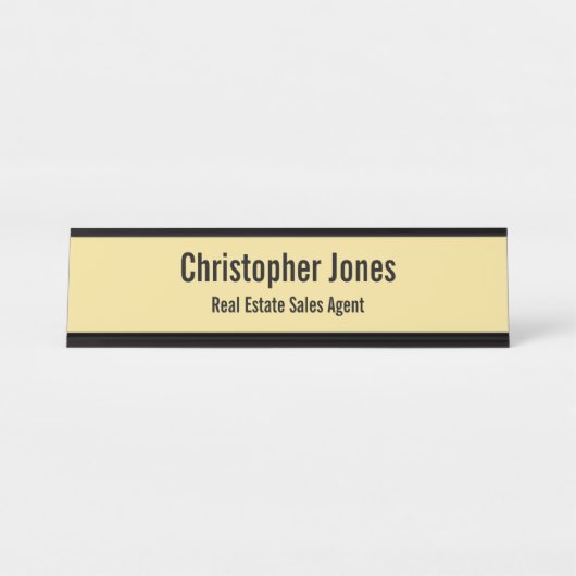 Elegant Faux Gold Professional Classy Kantoor Tite Bureau Naambordje (Voorkant)