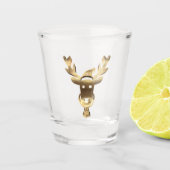 Elegant Faux Gold Reindester Santa Hat Kerstmis Shot Glas (Voorkant)