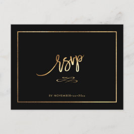 Elegant Faux Gold RSVP met MEALS Aankondigingskaart
