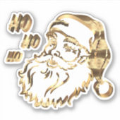 Elegant Faux Gold Santa Claus kersti Sticker (Voorkant)