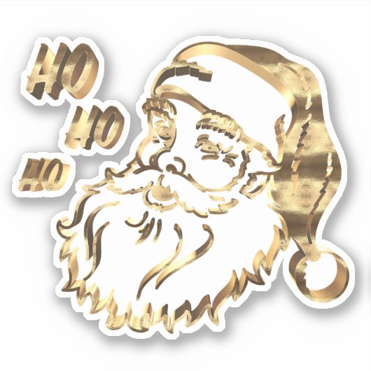 Elegant Faux Gold Santa Claus kersti Sticker (Voorkant)