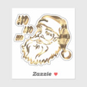 Elegant Faux Gold Santa Claus kersti Sticker (Vel)