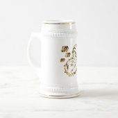 Elegant Faux Gold Santa Claus kerstman Bierpul (Voorkant links)