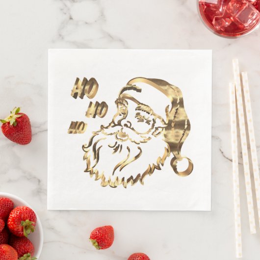 Elegant Faux Gold Santa Claus kerstman Servet (Insitu)