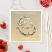 Elegant Faux Gold Santa Claus Merry Kerstmis Servet (Insitu)