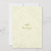 Elegant Faux Gold Script Floral Lijst Baby shower Kaart (Achterkant)