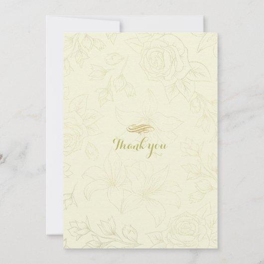 Elegant Faux Gold Script Floral Lijst Baby shower Kaart (Achterkant)