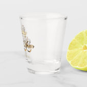 Elegant Faux Gold Script Happy Nieuwjaar Shot Glas (Rechts)