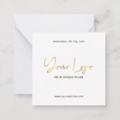 Elegant Faux Gold Script Logo Business Hartelijk d Notitiekaartje (Achterkant)